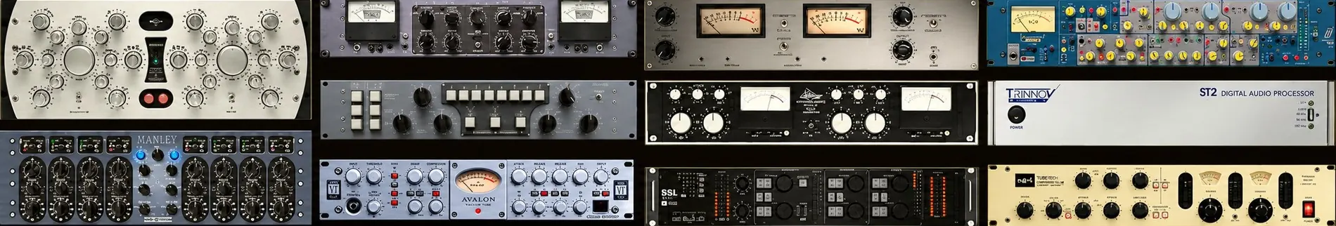 Racks de traitement audio utilisés pour le mastering